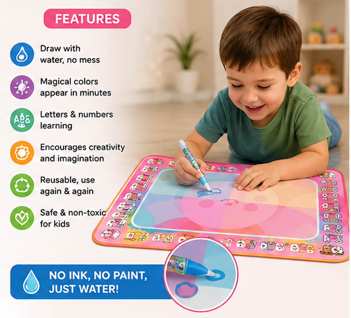 Magical Water Canvas Mat