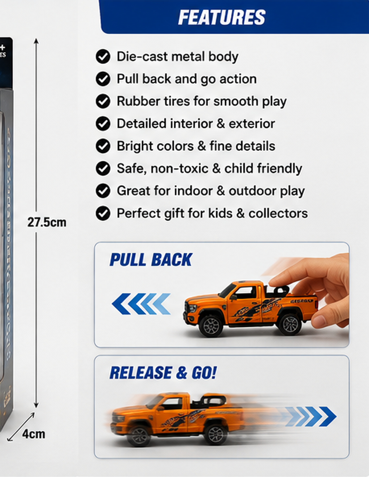 6-Piece Metal Pull-Back Car Set