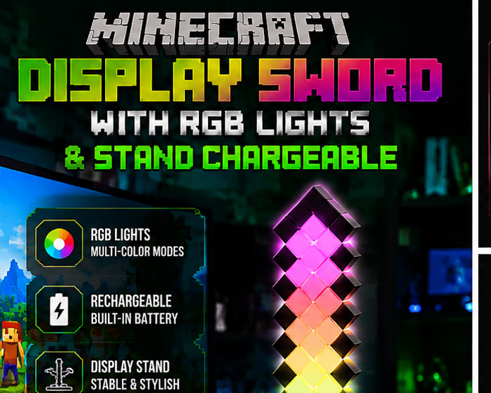 Rechargeable Pixel Sword Display Toy