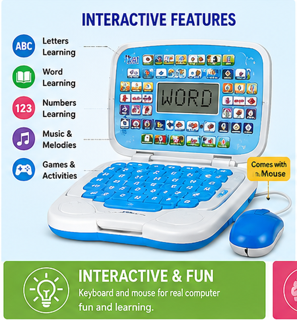 Mini Learning Laptop with Mouse
