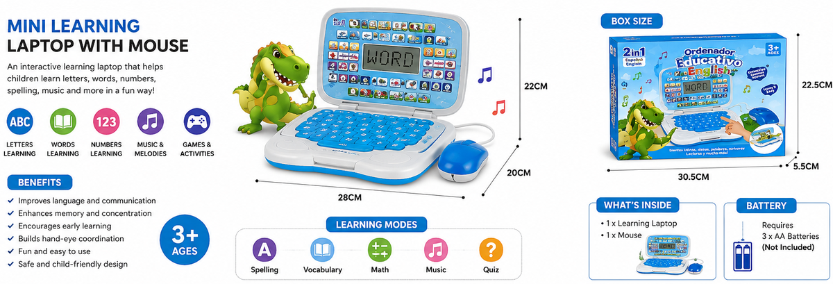 Mini Learning Laptop with Mouse