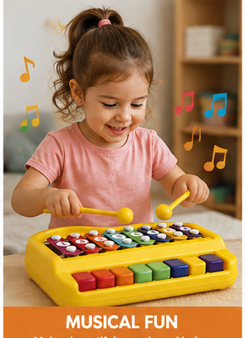 2-in-1 Piano & Xylophone Musical Toy