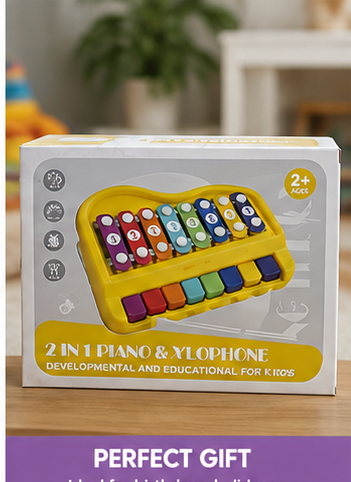 2-in-1 Piano & Xylophone Musical Toy