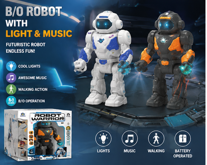 Interactive Robot Warrior Toy with Lights & Music