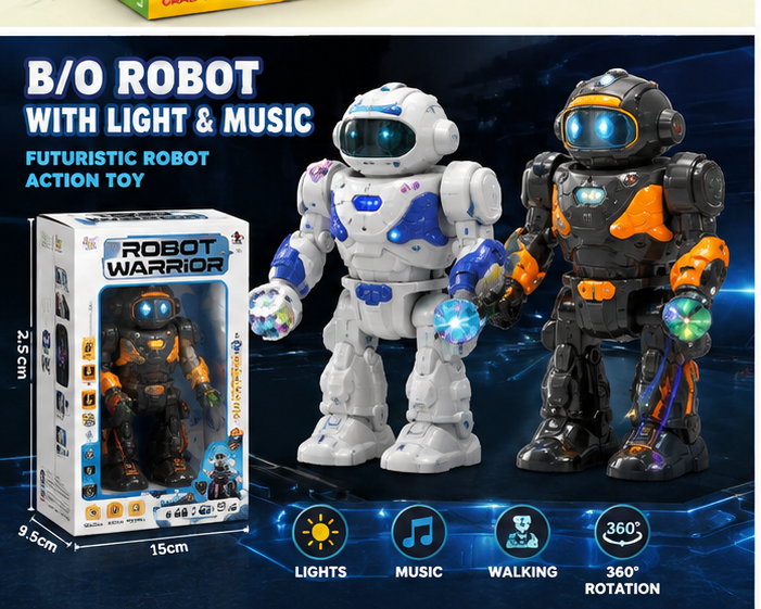 Interactive Robot Warrior Toy with Lights & Music