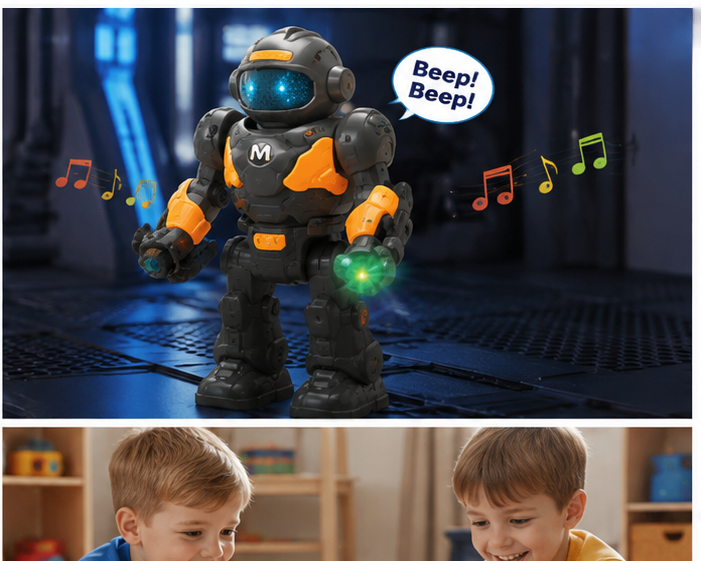 Interactive Robot Warrior Toy with Lights & Music