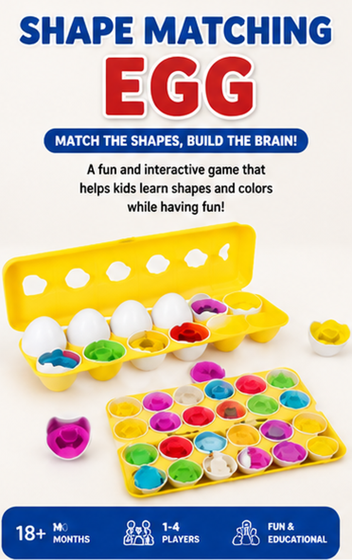 Shape Matching Egg Puzzle Toy for Kids
