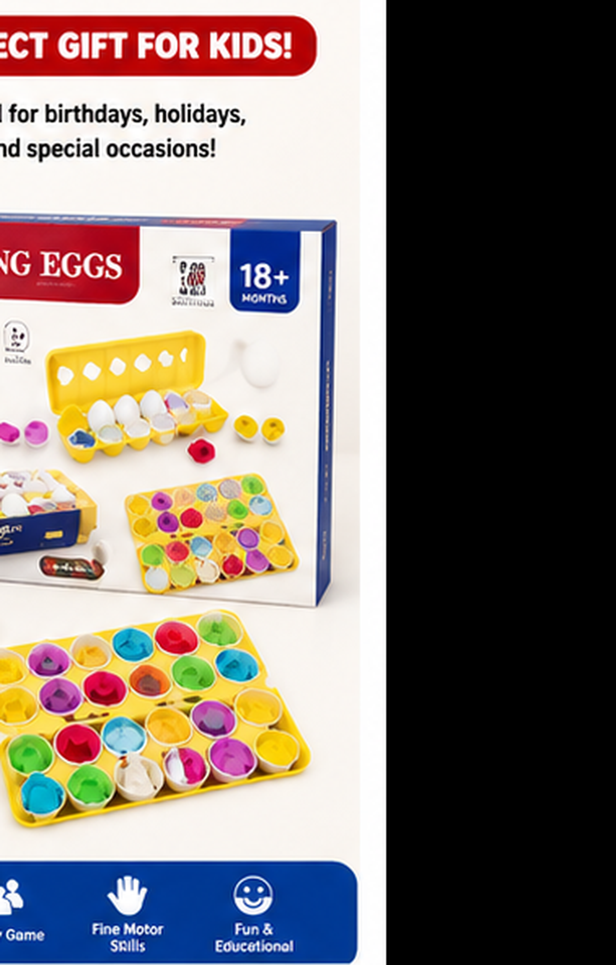 Shape Matching Egg Puzzle Toy for Kids