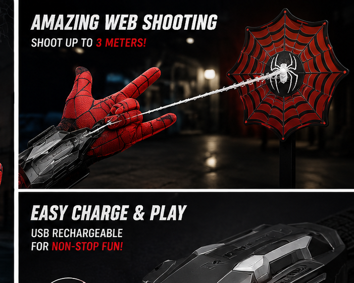Kids Rechargeable Web Shooter Toy