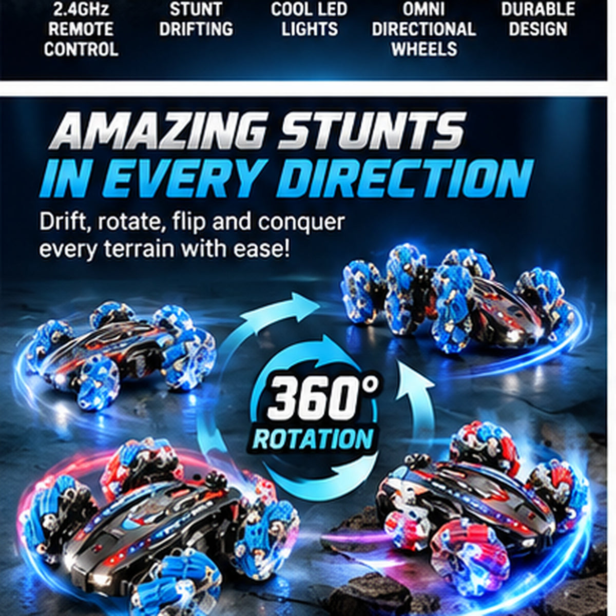 RC 2.4GHz 360° Stunt Drift Car