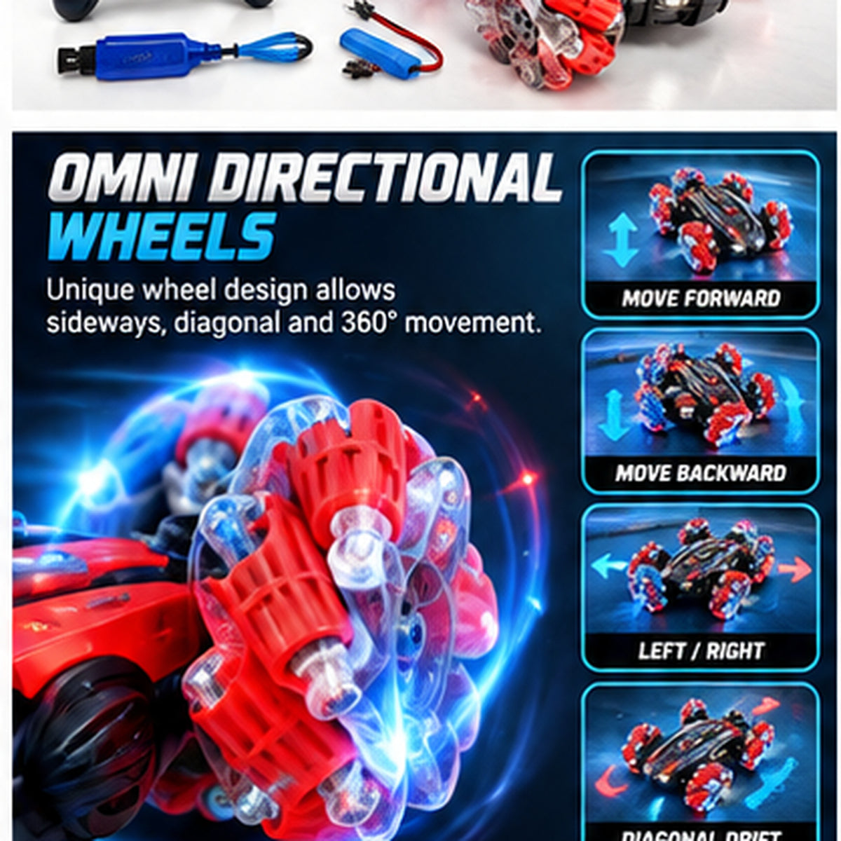 RC 2.4GHz 360° Stunt Drift Car