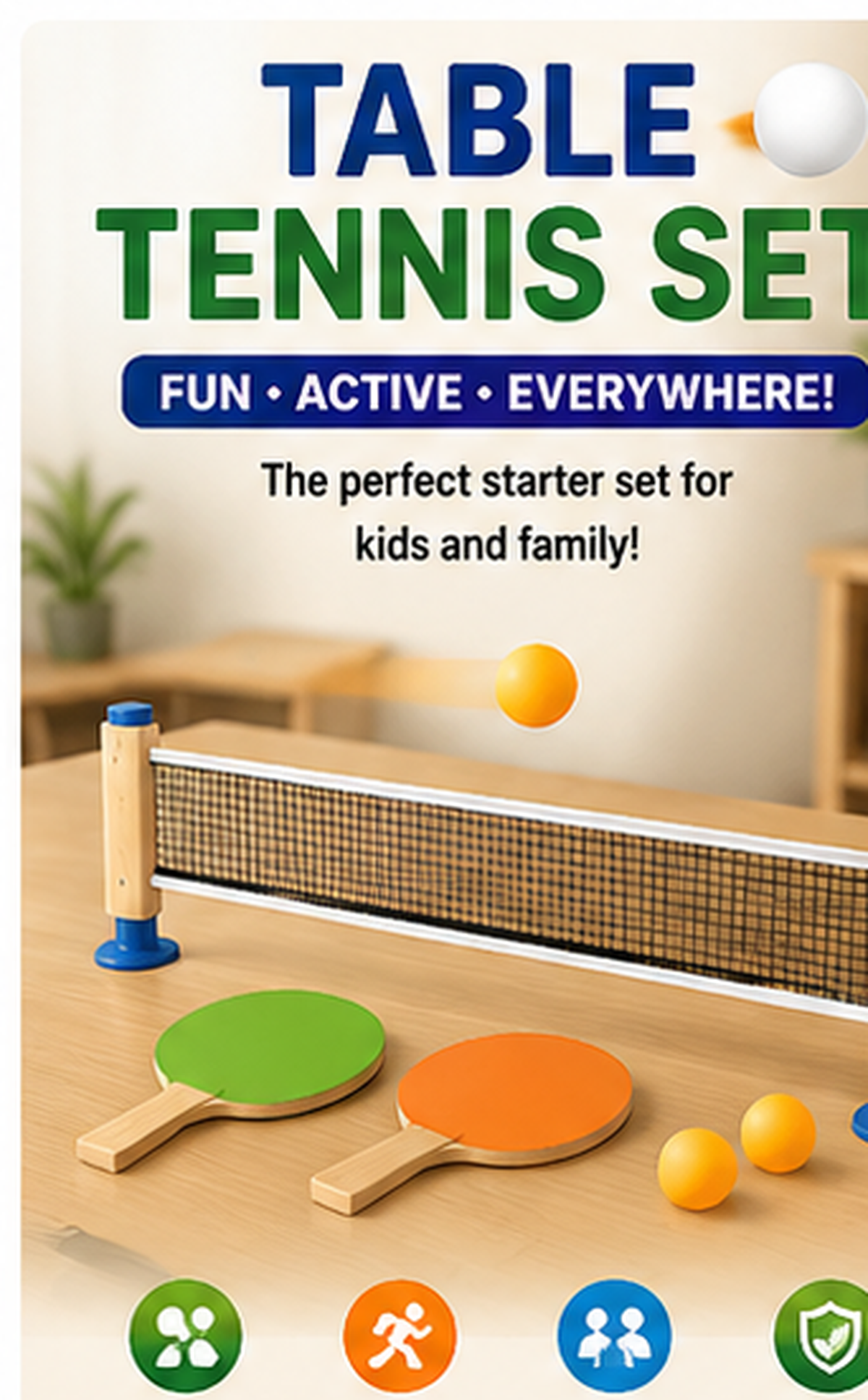 Kids Table Tennis Set