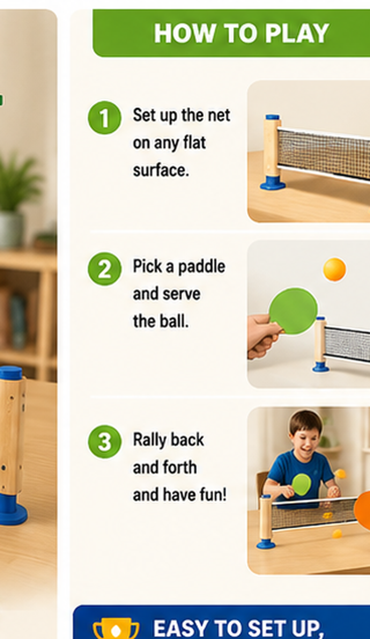 Kids Table Tennis Set
