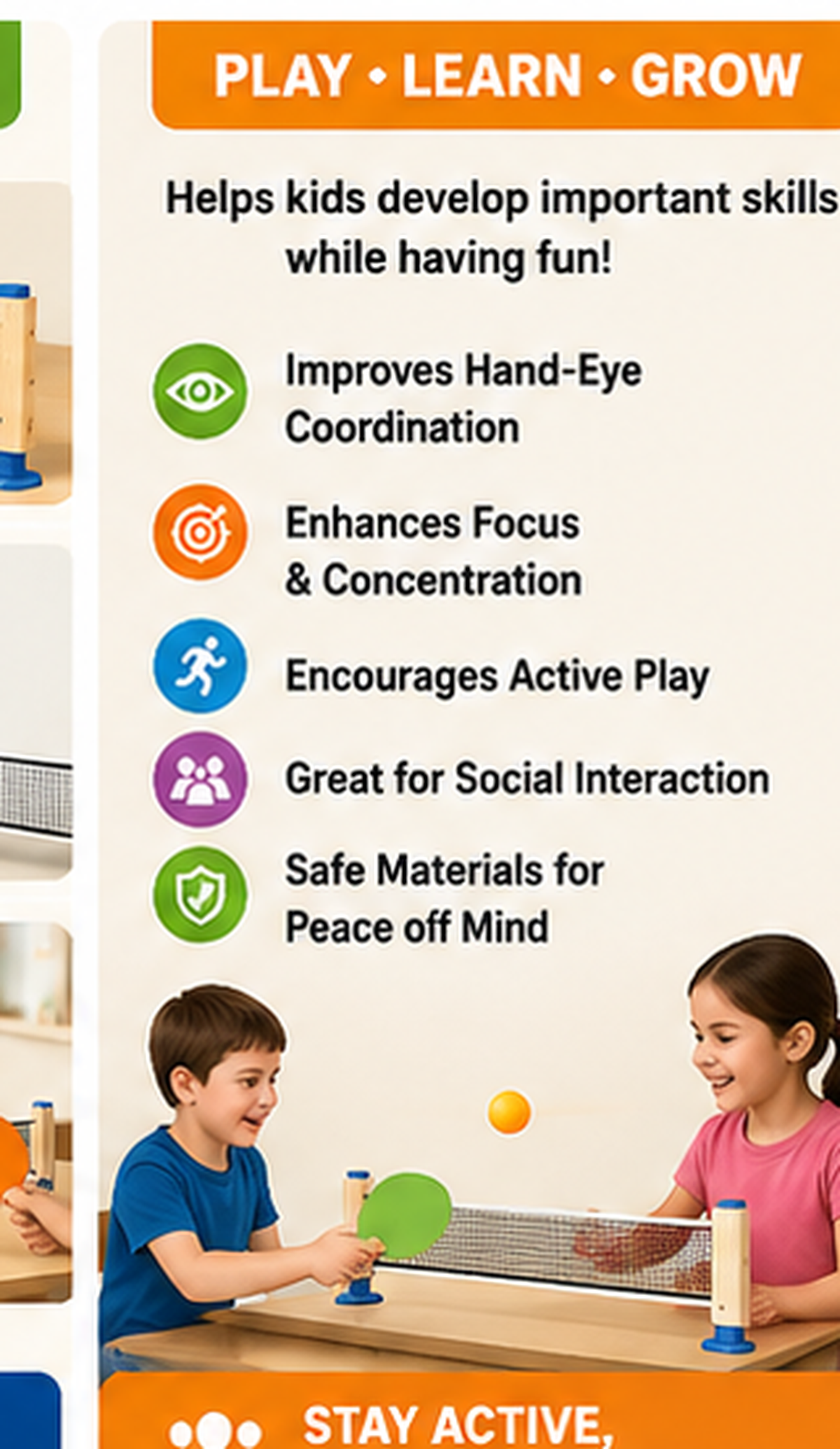 Kids Table Tennis Set